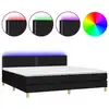 Image de vidaXL Lit Boxspring avec matelas & LED Noir 200x200 cm Tissu