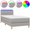Image de vidaXL Lit boxspring avec matelas & LED gris clair 90x190 cm Tissu