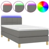 Image de vidaXL Lit boxspring avec matelas & LED gris foncé 90x190 cm Tissu