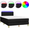 Image de vidaXL Lit Boxspring avec matelas & LED Noir 120x200 cm Tissu