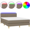 Image de vidaXL Lit Boxspring avec matelas & LED Taupe 140x200 cm Tissu