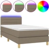 Image de vidaXL Lit Boxspring avec matelas & LED Taupe 80x200 cm Tissu