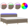 Image de vidaXL Lit Boxspring avec matelas & LED Taupe 200x200 cm Tissu