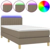 Image de vidaXL Lit Boxspring avec matelas & LED Taupe 90x200 cm Tissu