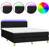 Image de vidaXL Lit Boxspring avec matelas & LED Noir 140x190 cm Tissu