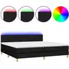 Image de vidaXL Lit Boxspring avec matelas & LED Noir 200x200 cm Tissu