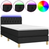 Image de vidaXL Lit Boxspring avec matelas & LED Noir 90x200 cm Tissu