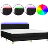 Image de vidaXL Lit Boxspring avec matelas & LED Noir 160x200 cm Tissu