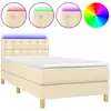Image de vidaXL Lit Boxspring avec matelas & LED Crème 80x200 cm Tissu