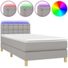 Image de vidaXL Lit boxspring avec matelas & LED gris clair 90x200 cm Tissu