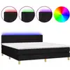 Image de vidaXL Lit Boxspring avec matelas & LED Noir 180x200 cm Tissu