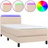 Image de vidaXL Lit boxspring avec matelas & LED Cappuccino brun 100x200cm