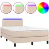Image de vidaXL Lit Boxspring avec matelas & LED Cappuccino-Brun 120x200cm
