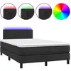 Image de vidaXL Lit Boxspring avec matelas & LED Noir 120x200 cm Similicuir