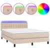 Image de vidaXL Lit à sommier tapissier avec matelas et LED Cappuccino-Brown 140x200cm