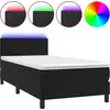 Image de vidaXL Lit boxspring avec matelas & LED noir 90x200 cm velours