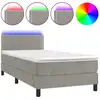Image de vidaXL Lit boxspring avec matelas & LED gris clair 80x200 cm velours