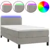 Image de vidaXL Lit boxspring avec matelas & LED gris clair 100x200 cm velours