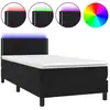 Image de vidaXL Lit boxspring avec matelas & LED noir 100x200 cm velours