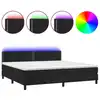 Image de vidaXL Lit boxspring avec matelas & LED noir 200x200 cm velours