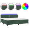 Image de vidaXL Lit boxspring avec matelas & LED vert foncé 200x200 cm velours