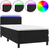 Image de vidaXL Lit boxspring avec matelas & LED noir 100x200 cm velours