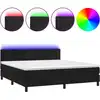 Image de vidaXL Lit boxspring avec matelas & LED noir 180x200 cm velours