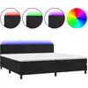 Image de vidaXL Lit boxspring avec matelas & LED noir 200x200 cm velours