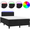 Image de vidaXL Lit boxspring avec matelas & LED noir 120x200 cm velours