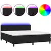 Image de vidaXL Lit boxspring avec matelas & LED noir 160x200 cm velours