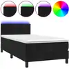 Image de vidaXL Lit boxspring avec matelas & LED noir 80x200 cm velours