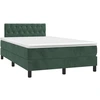 Image de vidaXL Lit boxspring avec matelas & LED vert foncé 120x200 cm velours
