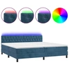 Image de vidaXL Lit boxspring avec matelas & LED bleu foncé 200x200 cm velours