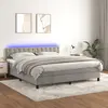 Image de vidaXL Lit boxspring avec matelas & LED gris clair 160x200 cm velours