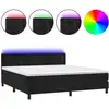 Image de vidaXL Lit boxspring avec matelas & LED noir 180x200 cm velours