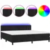 Image de vidaXL Lit boxspring avec matelas & LED noir 200x200 cm velours