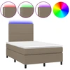 Image de vidaXL Lit Boxspring avec matelas & LED Taupe 120x200 cm Tissu