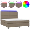 Image de vidaXL Lit Boxspring avec matelas & LED Taupe 180x200 cm Tissu