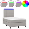 Image de vidaXL Lit boxspring avec matelas & LED gris clair 120x200 cm Tissu