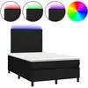 Image de vidaXL Lit Boxspring avec matelas & LED Noir 120x200 cm Tissu