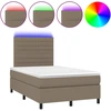 Image de vidaXL Lit Boxspring avec matelas & LED Taupe 120x200 cm Tissu