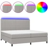 Image de vidaXL Lit boxspring avec matelas & LED gris clair 200x200 cm Tissu