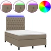 Image de vidaXL Lit Boxspring avec matelas & LED Taupe 120x200 cm Tissu