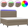 Image de vidaXL Lit Boxspring avec matelas & LED Taupe 180x200 cm Tissu