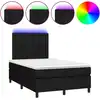Image de vidaXL Lit Boxspring avec matelas & LED Noir 120x200 cm Tissu