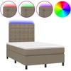 Image de vidaXL Lit Boxspring avec matelas & LED Taupe 120x200 cm Tissu