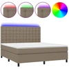 Image de vidaXL Lit Boxspring avec matelas & LED Taupe 180x200 cm Tissu