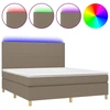Image de vidaXL Lit Boxspring avec matelas & LED Taupe 180x200 cm Tissu