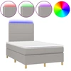 Image de vidaXL Lit boxspring avec matelas & LED gris clair 120x200 cm Tissu