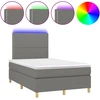 Image de vidaXL Lit boxspring avec matelas & LED gris foncé 120x200 cm Tissu